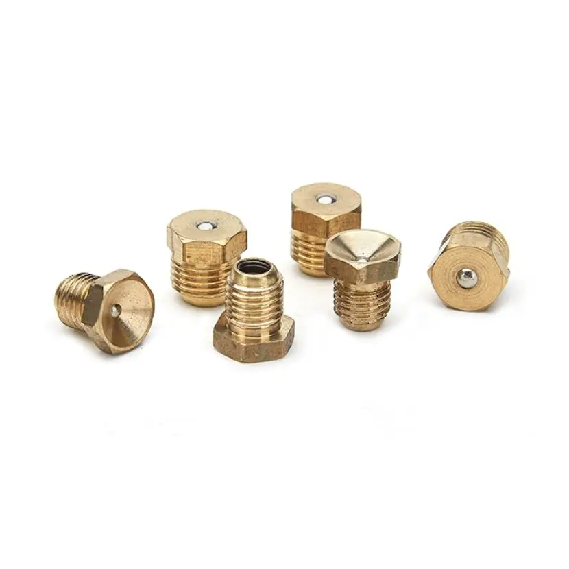 Grease Oil Cup Brass Press Ball Male Thread Push Button Flat Funnel Head Spring Nozzle Gas Engine Motor Repair Replacement Part