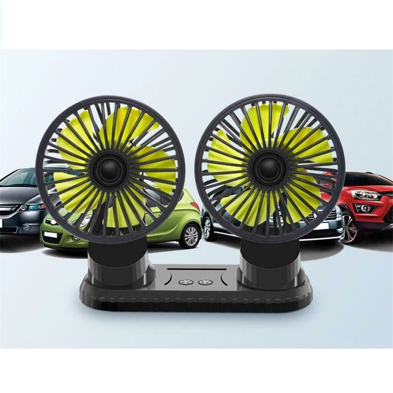 Car Fan Usb Powered Dual Head 5-blade Dash Fan 360° All-round Adjustable Car  Auto Cooler For 12v 24v Auto Truck Suv - Fans & Kits - AliExpress