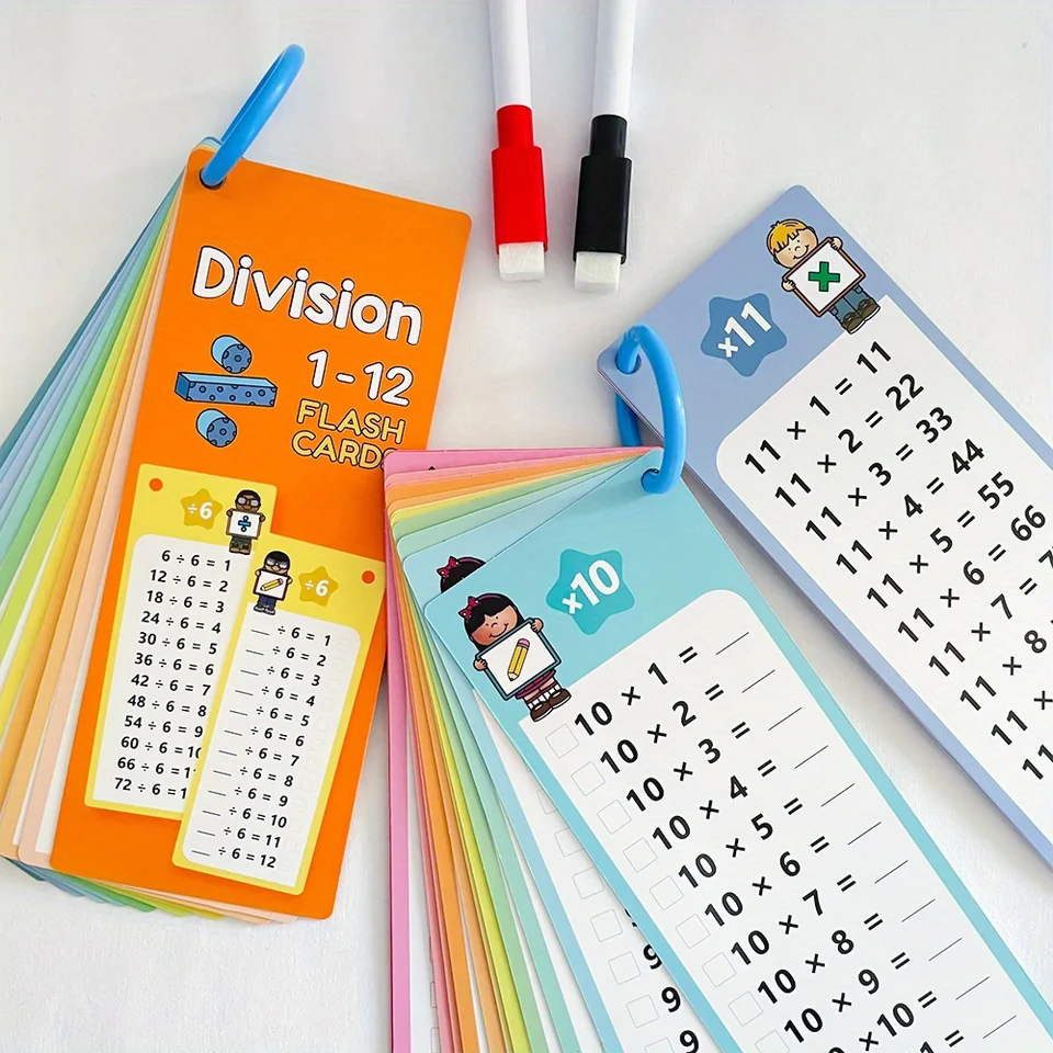 Kids Math Practice Cards S Workbook 1-12 Multiplication Flash Cards ...