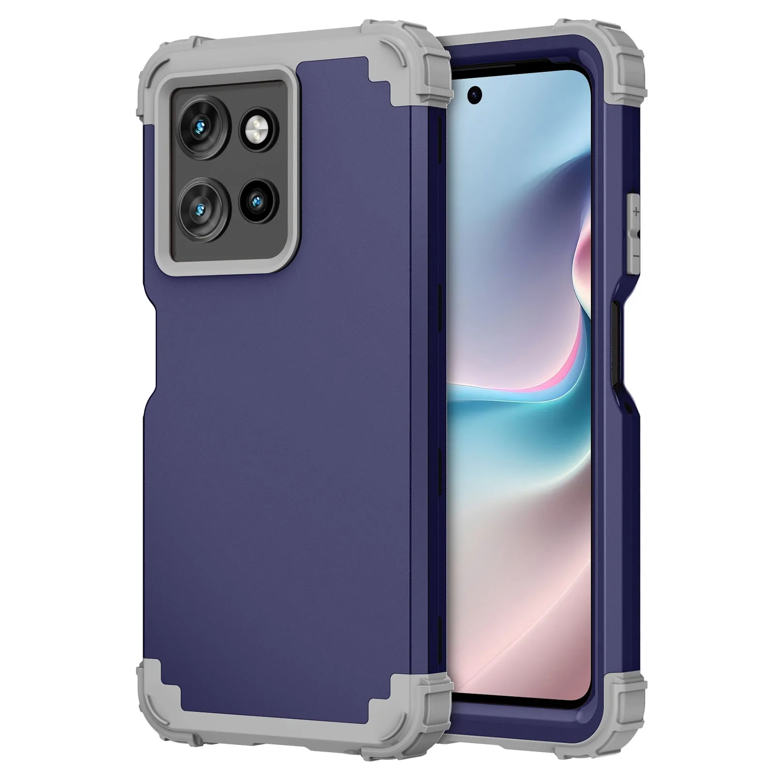 Rugged 3-in-1 Heavy-Duty Shockproof Phone Case with Soft Silicone Lining