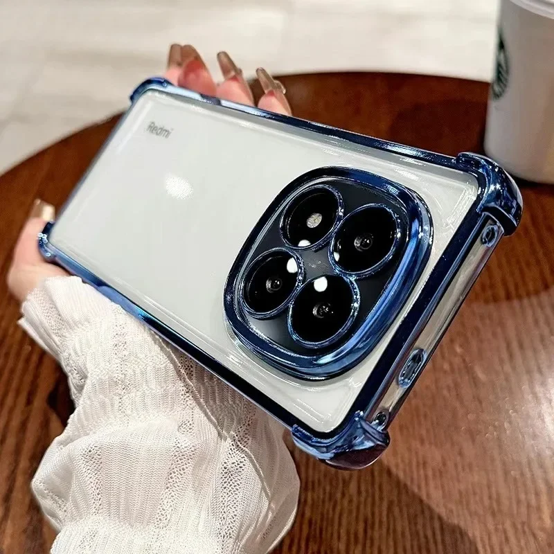 Transparent Silicone Shockproof Phone Case with Plating Finish and Soft Back Cover Bumper