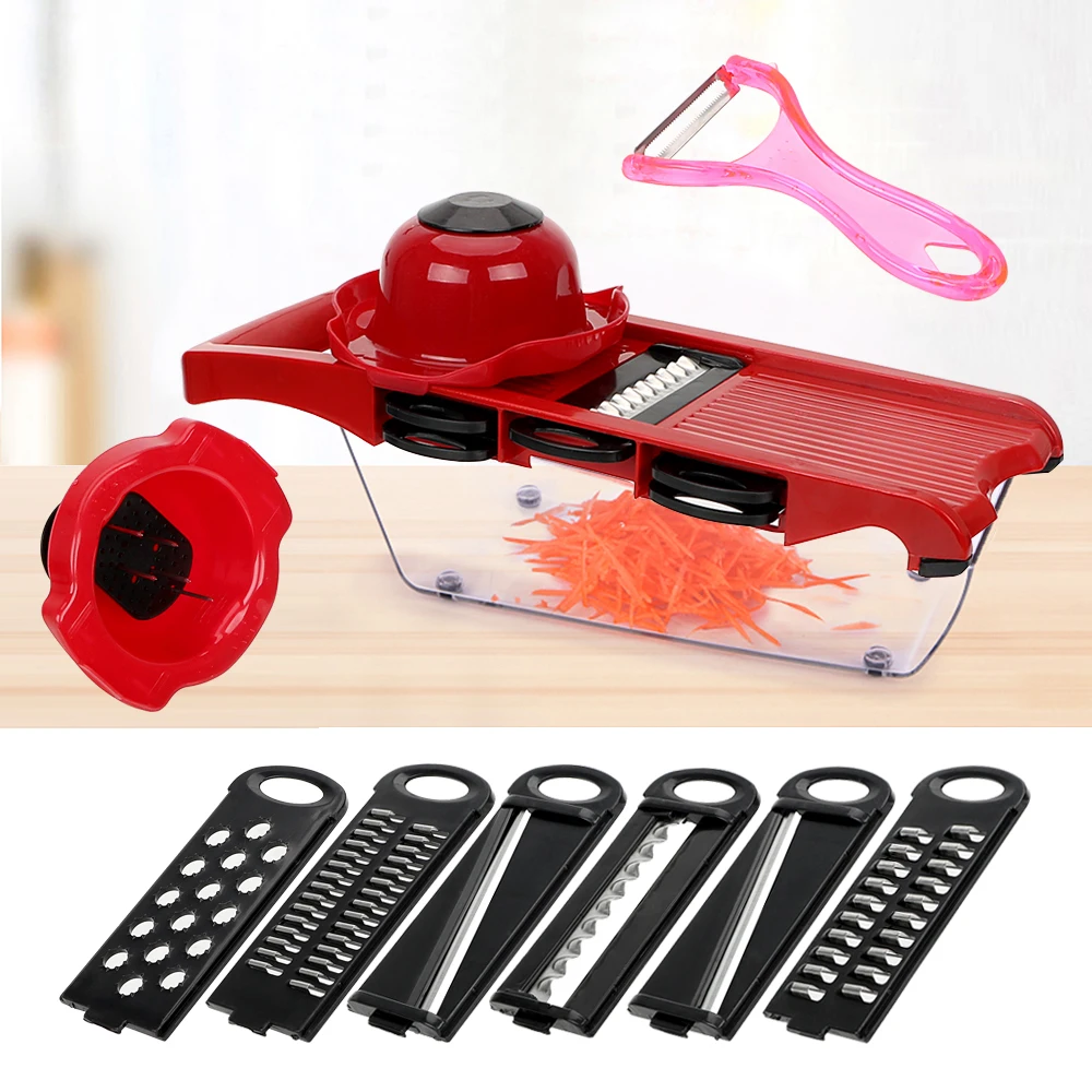 

Vegetable Mandoline Slicer Cooking Tool Sets Kitchen Tools Kitchen Gadget Grater Multi-function 6 Blades Slicer