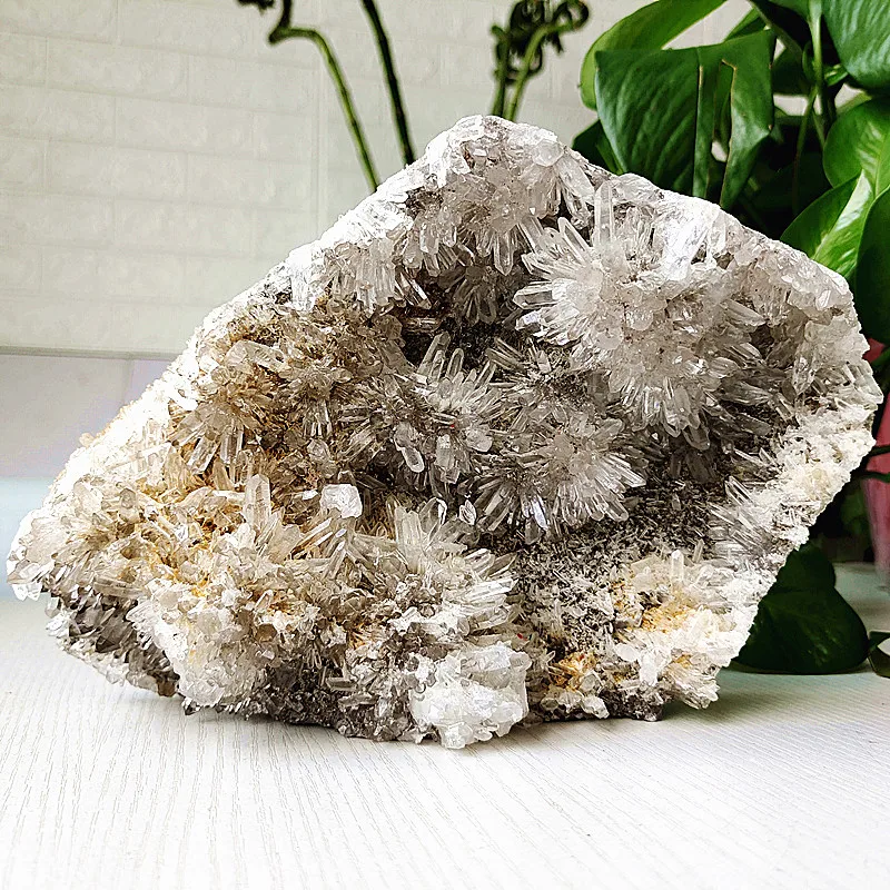 

100% Natural crystal chrysanthemum stone crystal cluster Specimen of open crystal clusters home decorated stones crystals