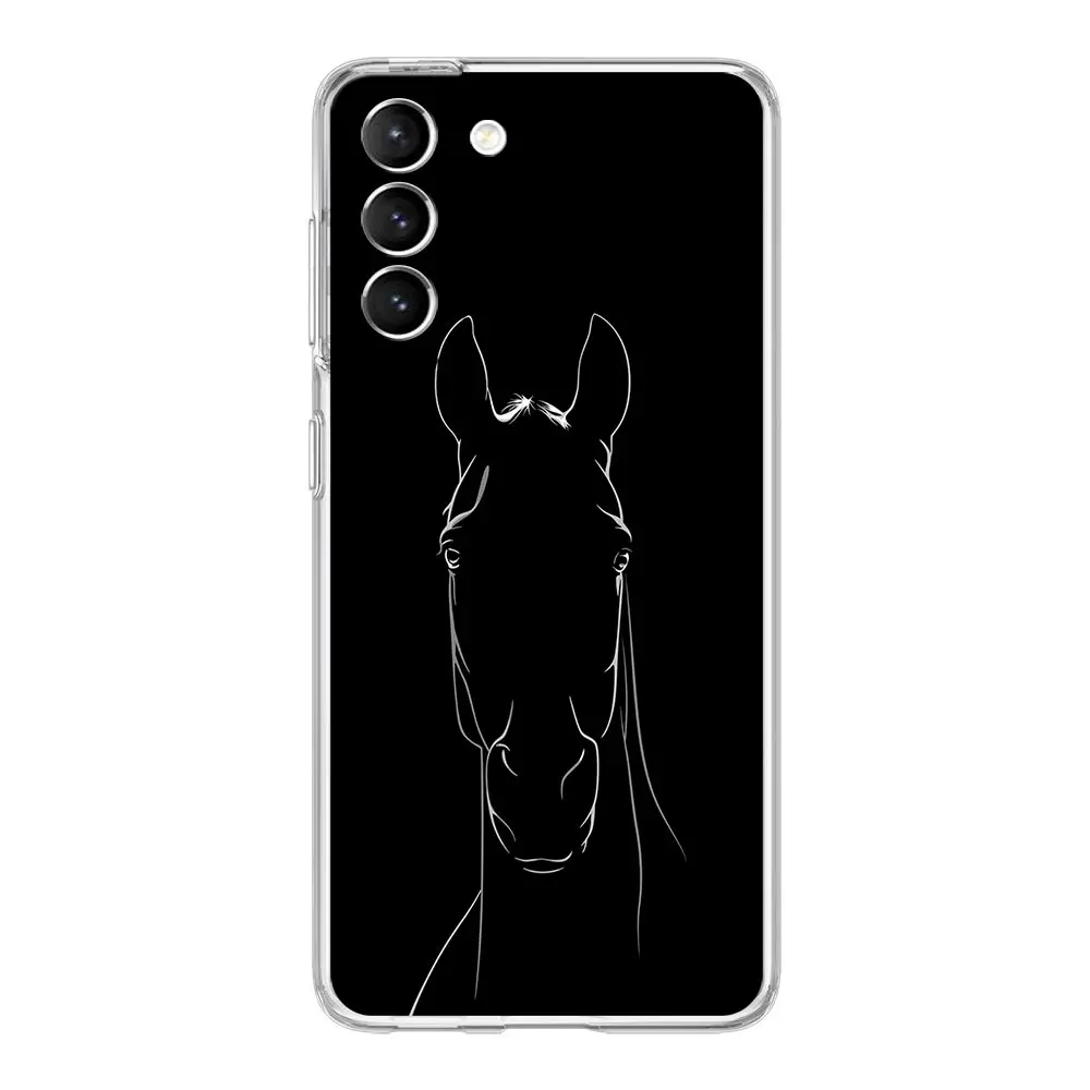 Clear Silicone Animal Art Horse Phone Case - Soft and Stylish Protective Cover