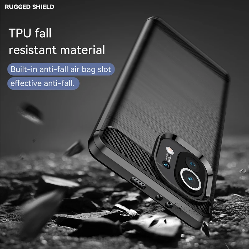 Premium Carbon Fiber Silicone Case Cover