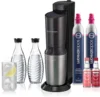 Aqua Fizz Sparkling Water Maker Bundle (Black), with Co2, Glass Carafes, & bubly drops Flavors 1