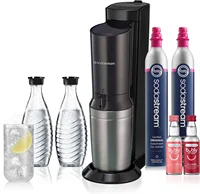Aqua Fizz Sparkling Water Maker Bundle (Black), with Co2, Glass Carafes, & bubly drops Flavors 1