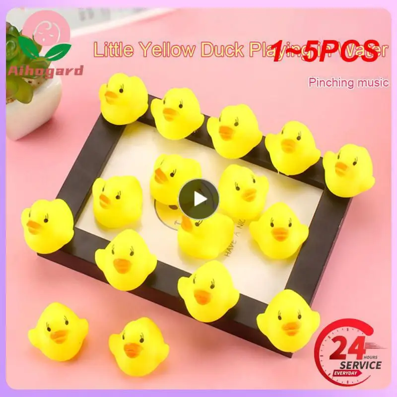 

1~5PCS Baby Bath Ducks Swimming Pool Bath Toys Float Squeaky Sound Rubber Ducks Shower Water Toys for Childre Gifts