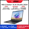 2024 MSI Creator 16 AI Studio Gaming Laptop 16 Inch 4K UHD 120Hz MiniLED Screen Netbook Ultra 9-185H 64GB 2TB RTX4080 Notebook 1