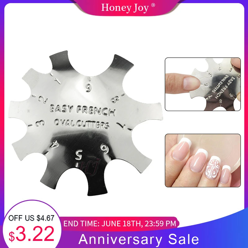 Pro 9 Sizes Easy French Smile Line Oval Shape Tips Manicure Edge