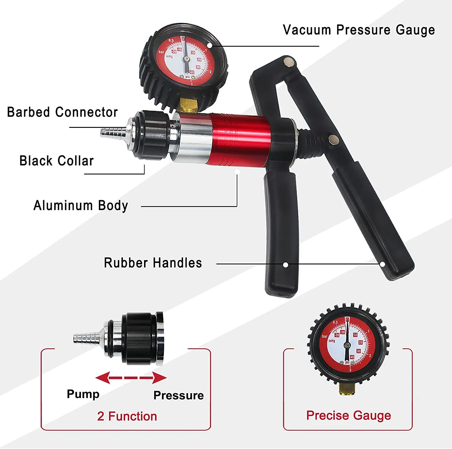 Hand Held Vacuum Pump Brake Bleeder Set Clutch Fluid Bleed tester Tool Kit Oil Change Power Steering Fluid Bleeding Tool Kit 2