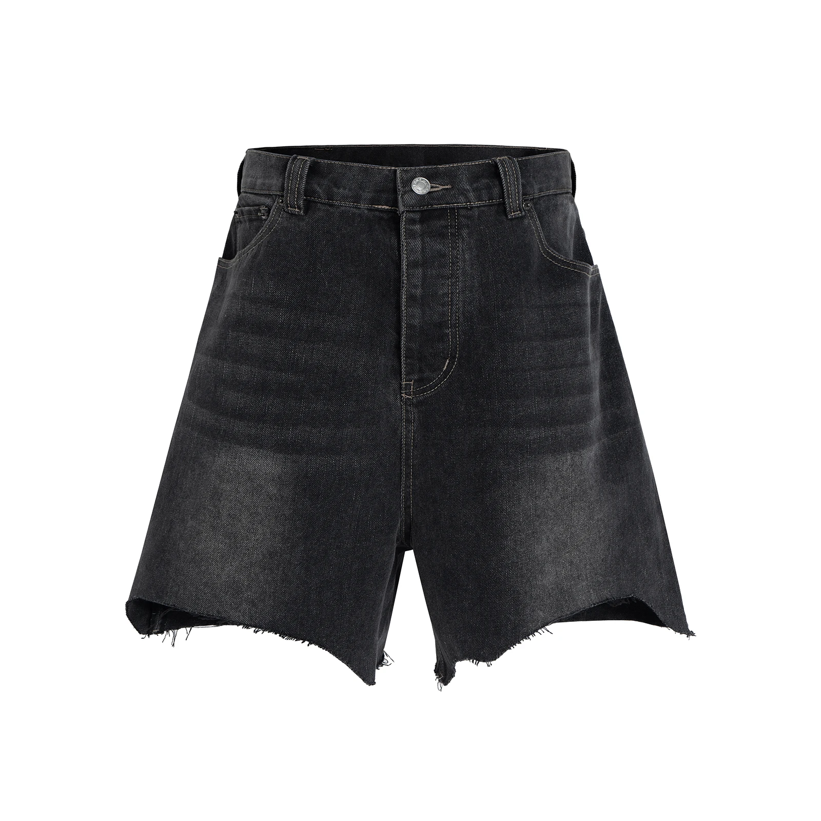 

Irregular Damage Hole Frayed Black Jeans Shorts for Men and Women Summer High Street Baggy Denim Pants Oversized Loose Cargos