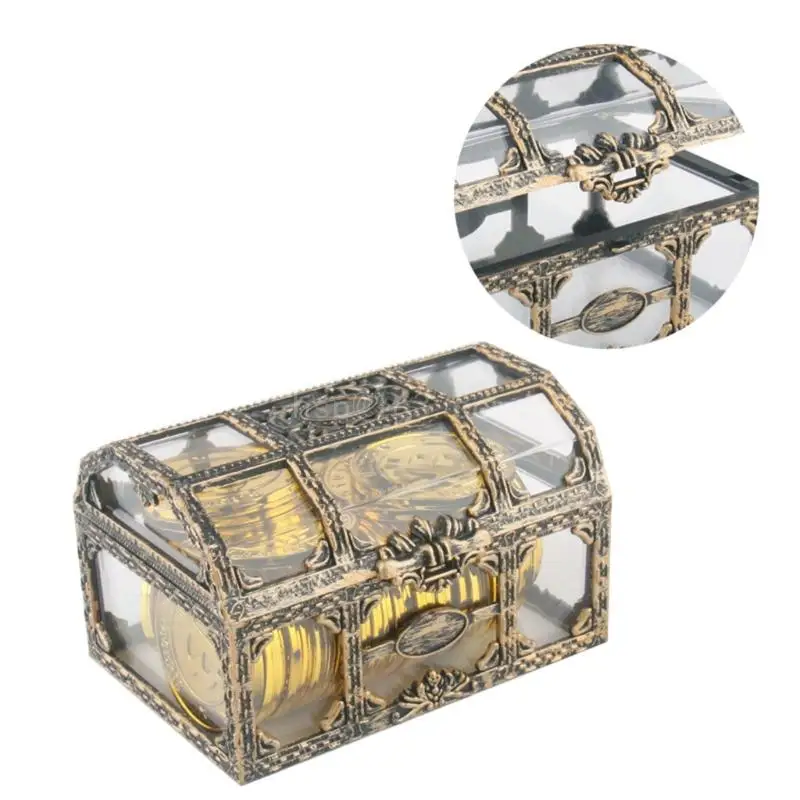 

Pirate Party Decoration Props Pirate Scene Props Transparent Plastic Box for Birthday Classroom Themed Party