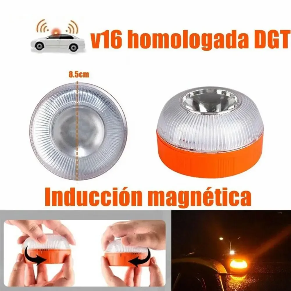 Spanish Car Emergency Light White Light Yellow Flashing Lights Traffic Strong Magnetic Induction Electric