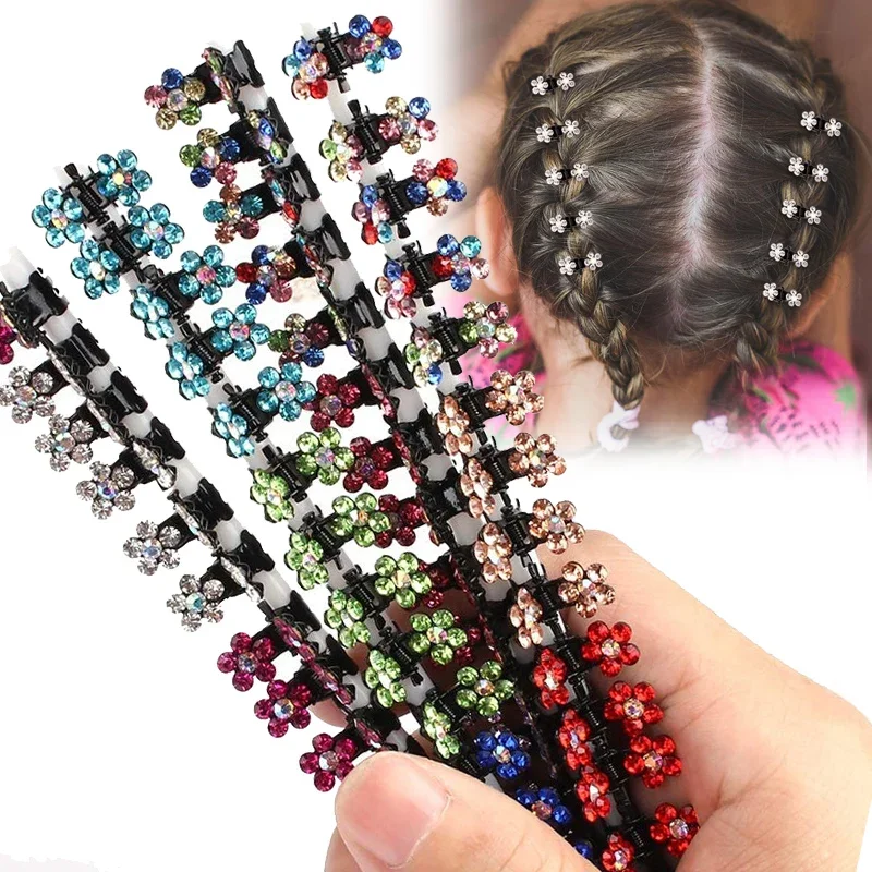 12 PCS Metallo Cristallo Fiore Farfalla Mini Artigli Per Capelli Piccolo - Foto 3