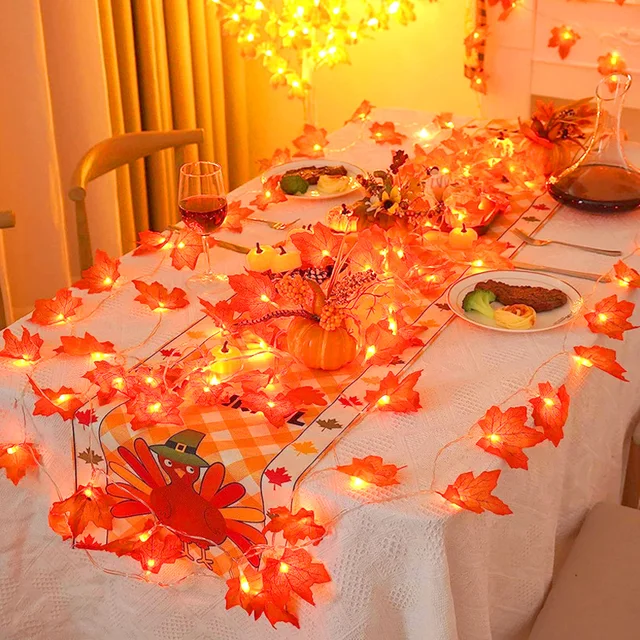 LED 시뮬레이션 단풍잎 조명 스트링
