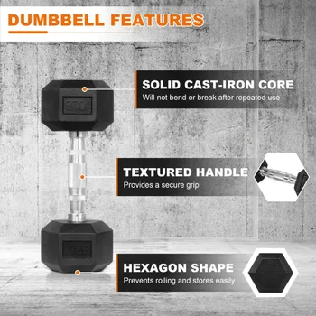 Hex Dumbbell Set Pairs of 5lb 10lb 15lb Free Weights for Home Gym FullBody Workout NonSlip Grip SpaceSaving Design Ideal for Al 5