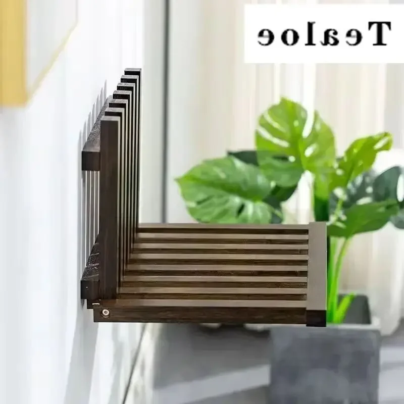Wall Seat Fold Away Stool Folding Chair Wall Mounted Invisible Shoe Changing Stool Solid Wood