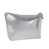 New Fashion Silver Soft Leather Clutch Cosmetic Bag Travel Portable Bathroom Organizer Storage Makeup Bag Toilet Bag Pouch 5