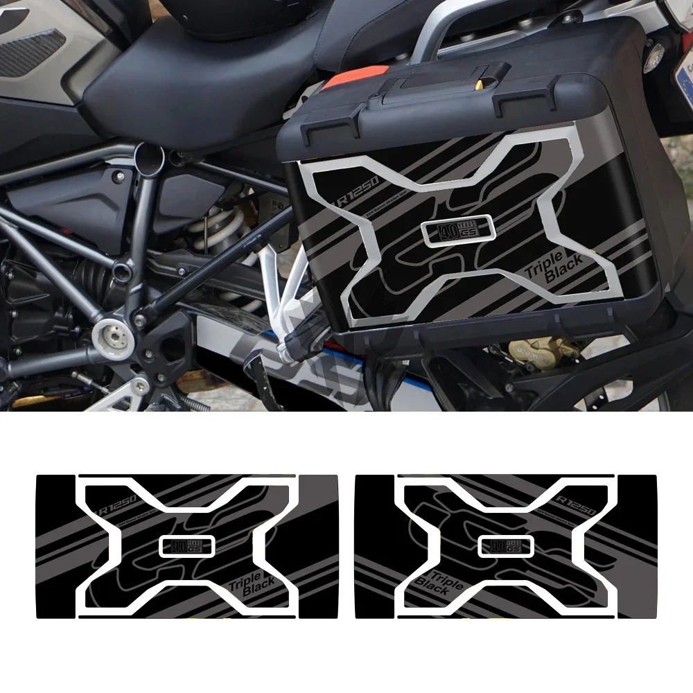 white black motorcycle handlebar decal pvc motorbike stickers decoration for bmw r1250gs r 1250 gs 1250gs adventure 2018 2023 For Vario Case 2013-2020 W/ R1250GS Side Box Decoration Stickers