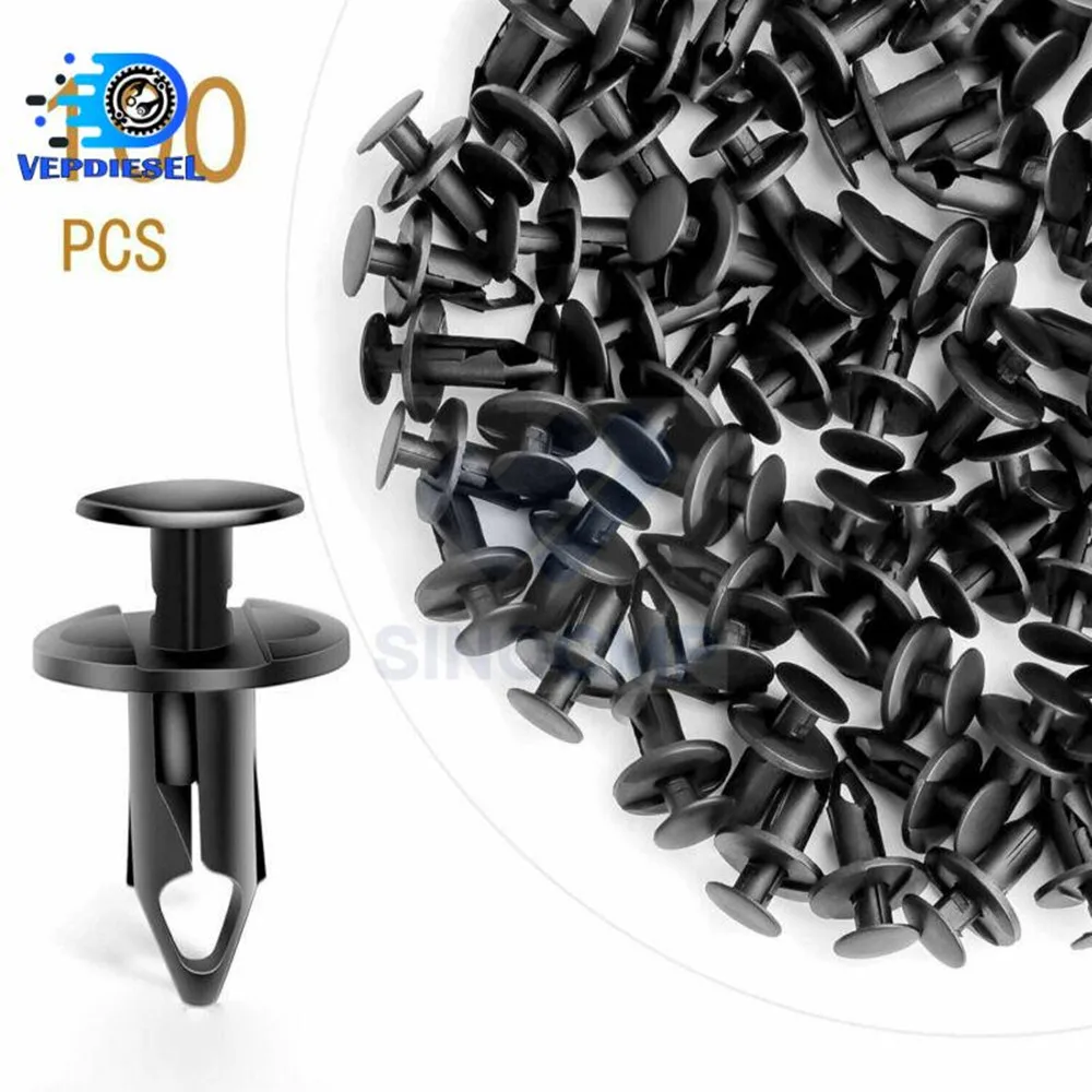 

8mm 100pcs Auto Bumper Fastener Hole Rivet Retainer Push Cover Fender Push in Fastener Rivets Car Door Trim Panel Clip Accessory