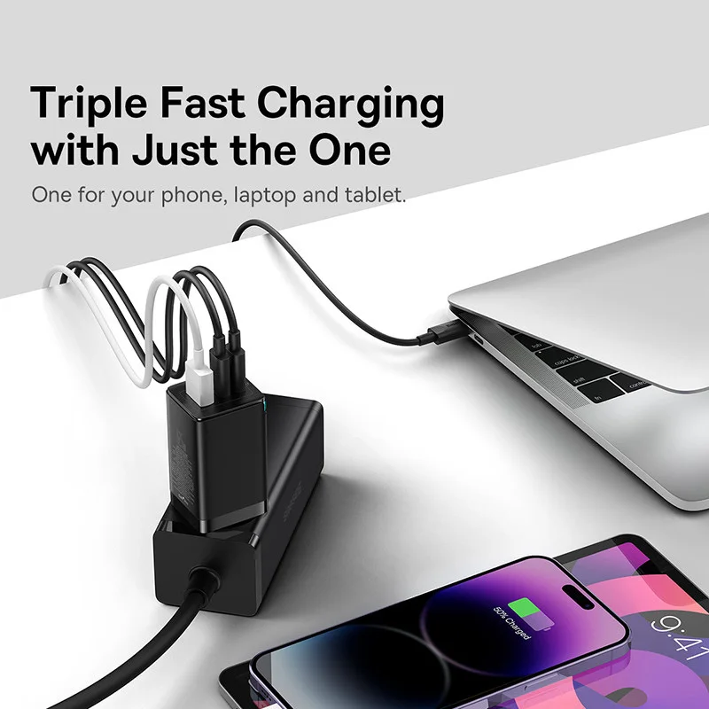 Baseus GaN Charger 100W USB Type C PD Fast Charger with Quick Charge 4.0  3.0 USB Phone Charger For MacBook Laptop Smartphone - Baseus UK Official  Online Store