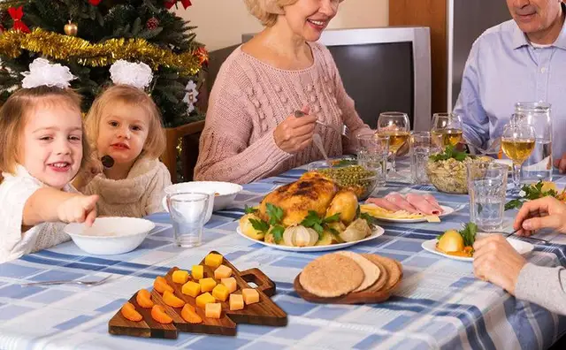 Cutting Board Christmas Tree Butter Bread Pizza Wooden Plate Cute Boards Fruit Tray Dessert Plate Trees kitchen tool 3