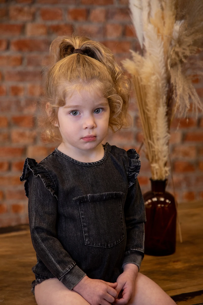 Kids Clothes AS kids denim dress baby girl boy denim romper