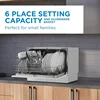 Danby DDW621WDB Countertop Dishwasher with 6 Place Settings,6 Wash Cycles and Silverware Basket,Energy Star-Rated with Low Water 3