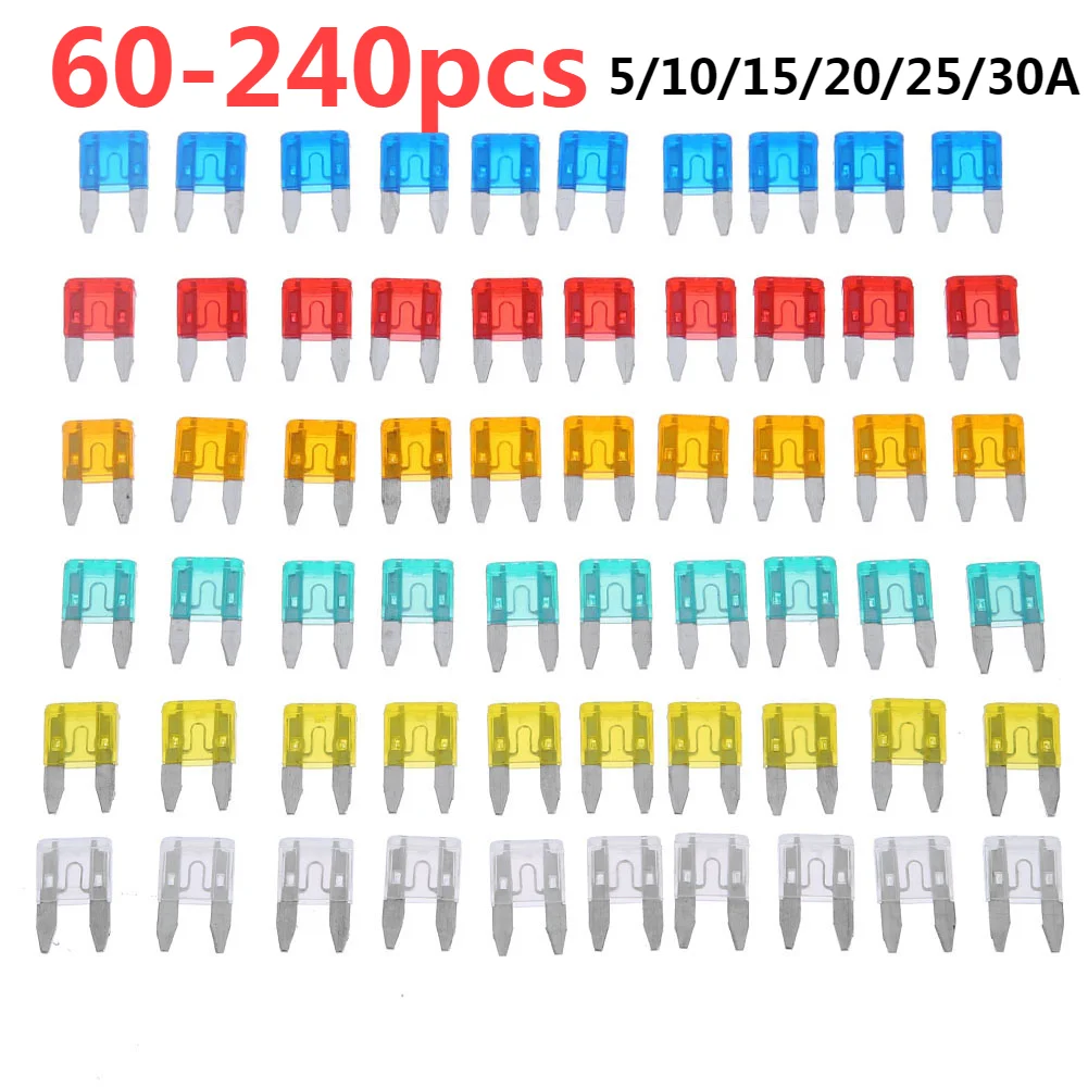 Auto Car Truck Mini 12v Car Fuses 5A 10A 15A 20A 25A 30A Mixed Set Kit Auto Truck Assecories audi car fuses kit circuit adapters and fuse set glass fuse kit 60-240pcs