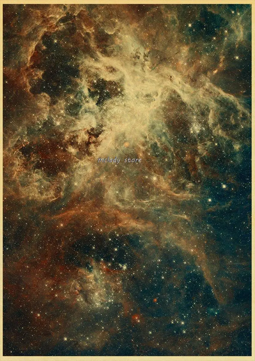  vnější mezera plakátů hvězdnou nebe mezera galaxy  dekorace solární systém planeta univerzální množina vintage kraftového umění  zeď malba