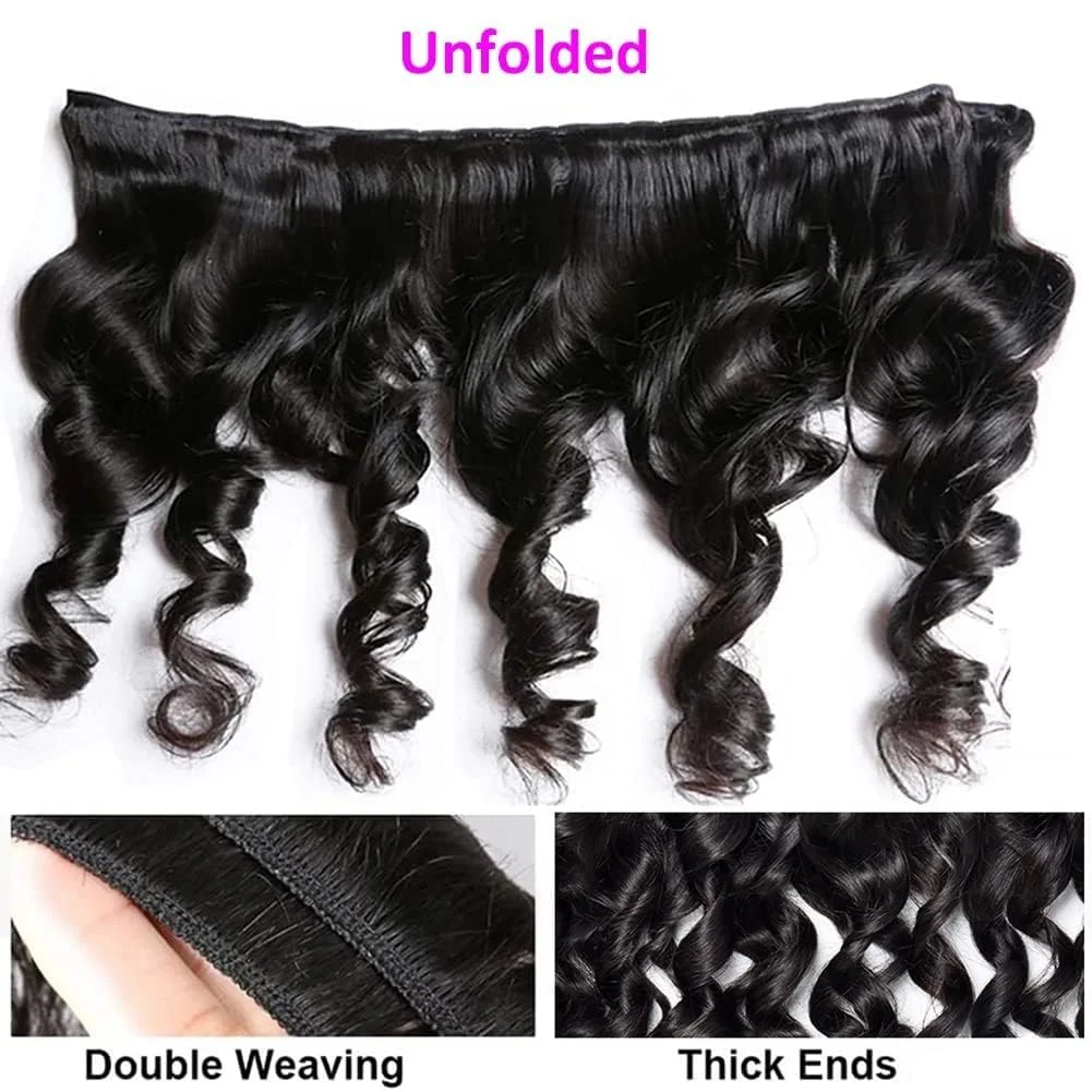 30 36 Inch 4 Bundles Deals Weft Brazilian Loose Wave Raw Virgin Unprocessed Human Hair Water Curly Extensions