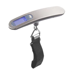 Compact Digital LCD Luggage and Fishing Scale with Hook - 110lb/50kg Capacity (Black Belt)