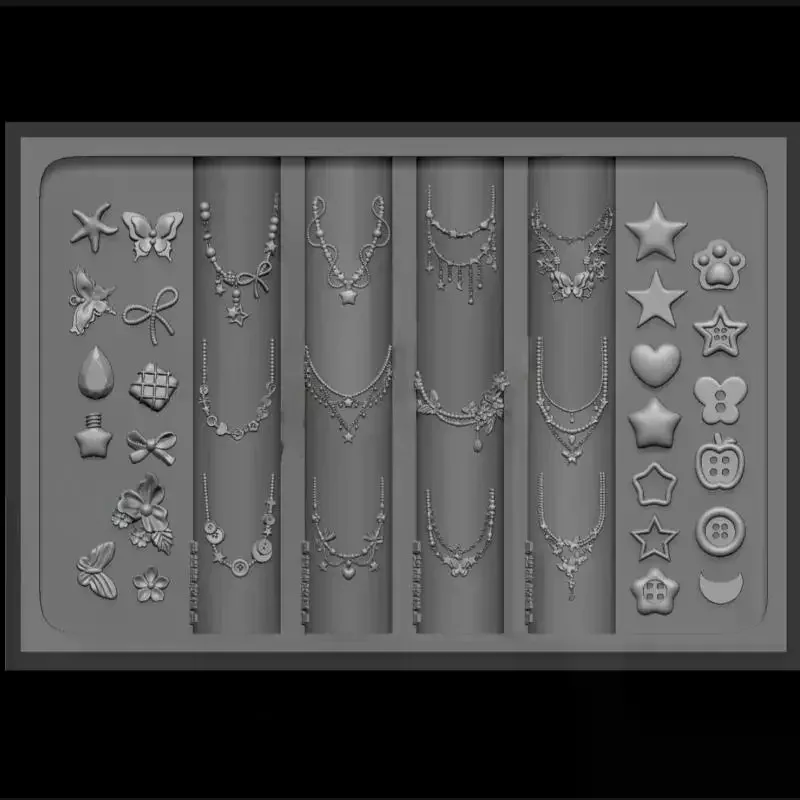 드래곤 본 3D 실리콘 네일 몰드 꽃 리본 별 체인 네일 템플릿 DIY 네일 아트 장식 매니큐어 디자인 도구