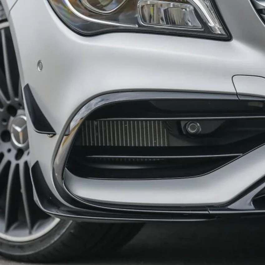 Sleek Black Front Bumper Lip Spoiler and Canard Vent Enhancement Kit