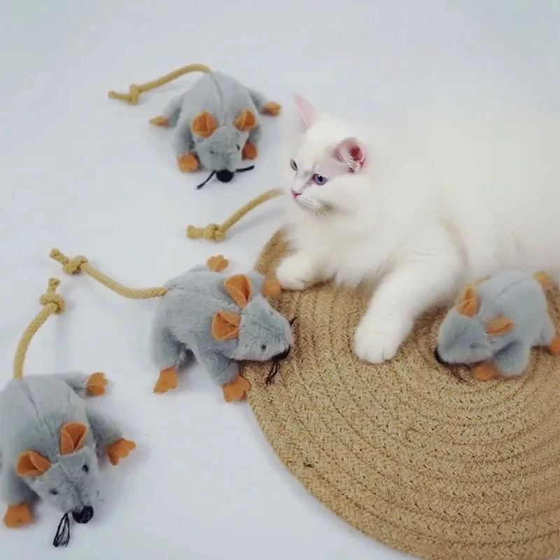 Interactive Cat Toys: Cute Plush Mice with Catnip