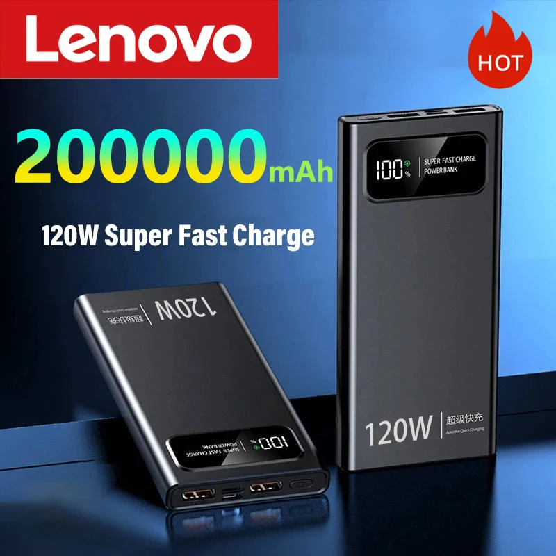 120W Charging Power Bank 200000mAh Ultralarge Capacity Digital Display for iPhone External Battery power bank