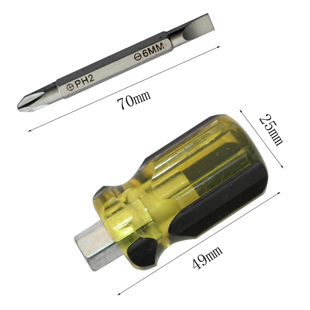 

1pc Screwdriver PH2/SL6 Double Head 70mm Chrome Vanadium Steel For Glove Box Kitchen Drawer Backpack Nutdrivers Hand Tools