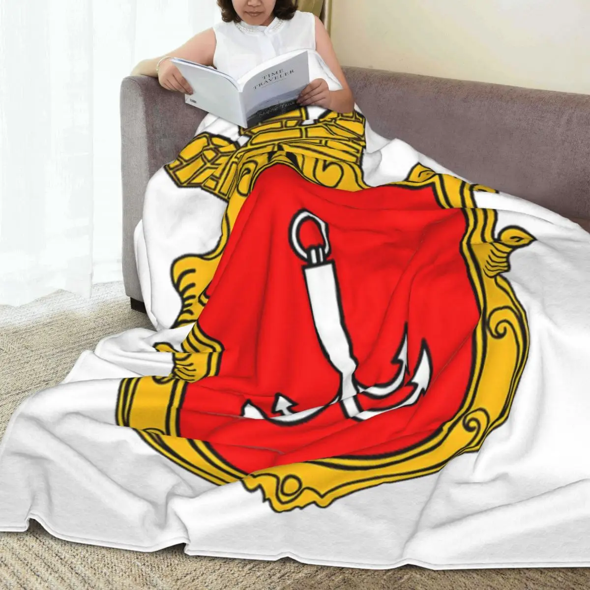 Coat Of Arms Of Odessa, Ukraine Blankets Fleece Portable Sofa Throw Blankets For Home Bedroom Office Throws Bedspread Quilt 4