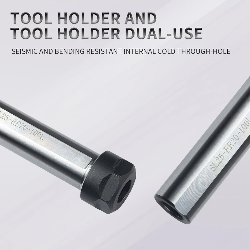 Lathe Side-Mounted Straight Shank ER Extension Rod Drill Extension Rod Holder