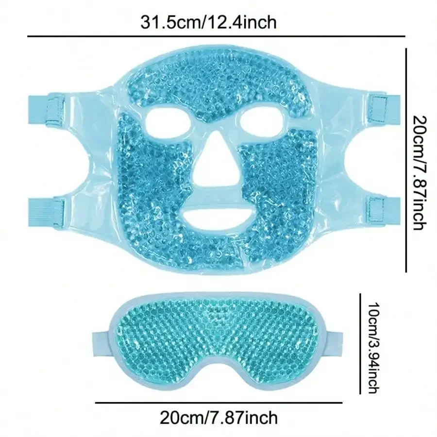 Gel Cooling Ice Face Eye Mask Facial Mask Hot Cold Compress Pack Gel Bead Cold Face Eye Mask Ice Pack Compress Sleeping Face SPA