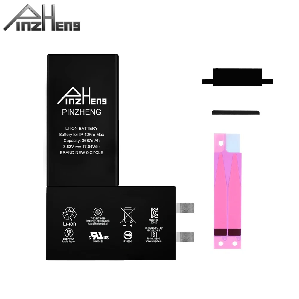 PINZHENG 2pcs Real High Capacity Battery Cell No Flex For iphone 11 12 13 XR XS Pro Max Repair Tool JC V1SE V1S QianLi Flex Kit