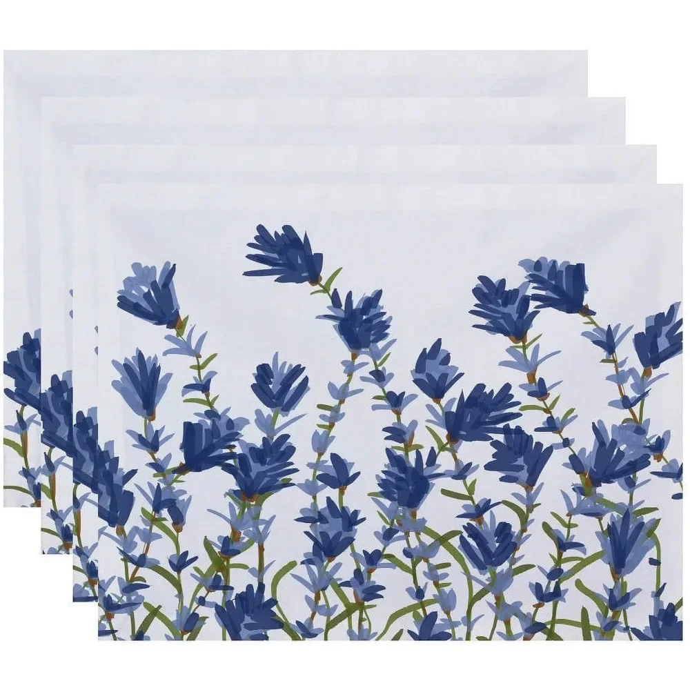 

Dining Table Mats Lavender Floral Print Placemats Set of 4 Free Shipping Linen Home Textile Garden
