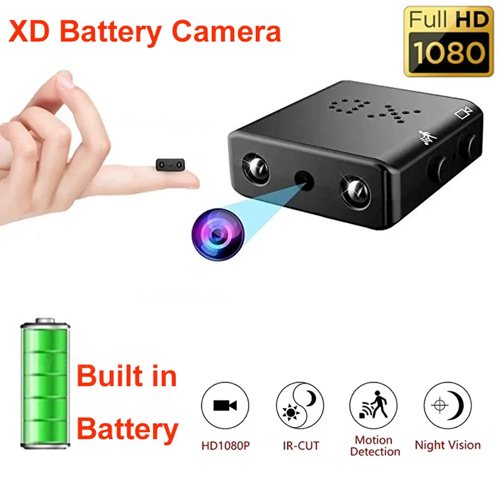 Mini 1080P HD Camera Built-in Battery IR Night Vision Body Cam IP Remote Monitoring Camcorder Cam