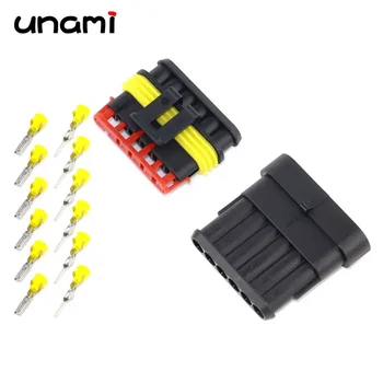 ฝาครอบกันฝุ่นไฟฟ้ากันน้ำ1ชุดขั้วต่อแอมป์1 2 3 4 5 6ขายานยนต์กันน้ำได้ปลั๊กตัวผู้และตัวเมียไฟซีนอน 7