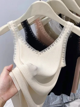المرأة الصيف أزياء رقيقة محبوك قميص أكمام البلوز مشد أعلى نصف عالية الرقبة مريحة تنفس الدانتيل تانك الأعلى
