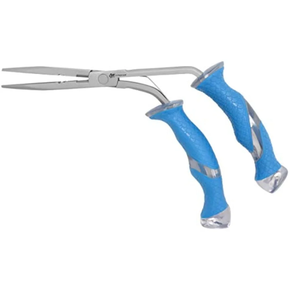 

Fluorocarbon and Mono Cutters Fishing Tools 9-Inch Pistol Grip Needle Nose Fishing Pliers With Integrated Crimper and Titanium
