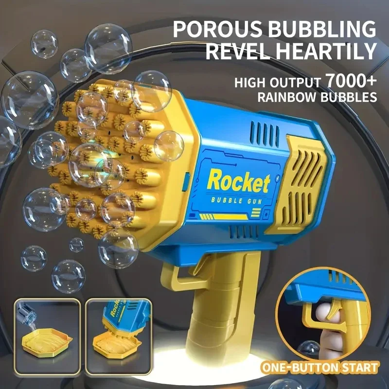 40 Hole Rocket Launcher Handheld Portable Electric Automatic Bubble Gun for Boys and Girls （Without Bubble Water） 6