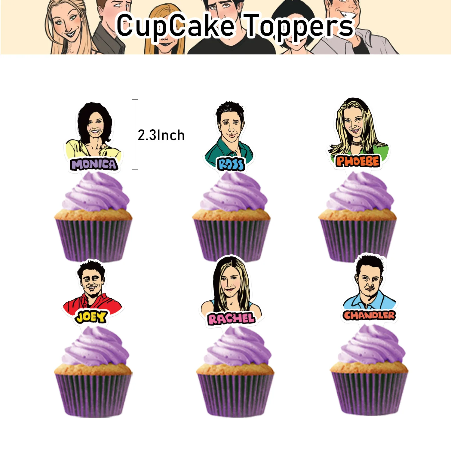 US TV Freunde Thema Erwachsene Geburtstag Party Ballon Banner Hintergrund Kuchen Topper Dekor Liefert Geschenke Sammeln Foto Schießen Requisiten – Detail 7