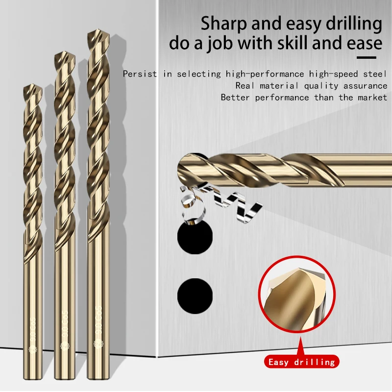 High speed steel grinding twist drill Stainless steel twist drill high hardness iron straight shank drilling